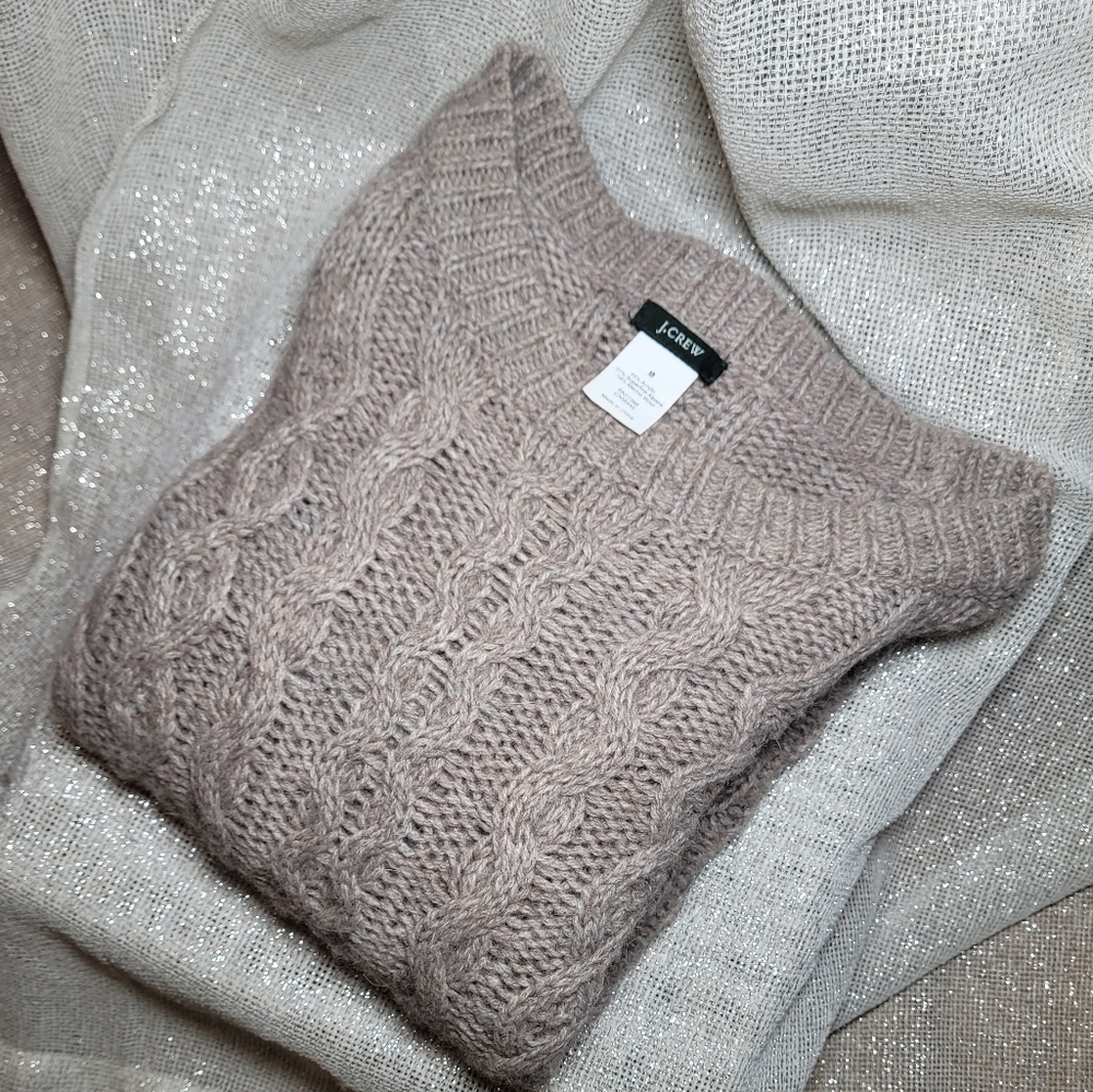 J. Crew alpaca wool cable knit sweater